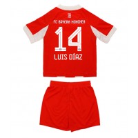 Bayern Munich Luis Diaz #14 Domáci Detský futbalový dres 2025-26 Krátky Rukáv (+ trenírky)